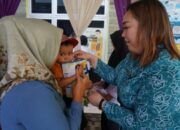 Ketua TP PKK Kabupaten Pakpak Bharat Bagikan Makanan Tambahan Untuk Bayi dan Ibu Hamil di Puskesmas Sibande