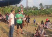 Hadir di tengah Masyarakat personil Polsek Anyar Polres Cilegon laksanakan pengamanan giat Mini Soccer,