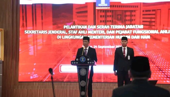 Ketua Stik Lemdiklat Polri Resmi di Lantik Jadi Sekjen Kemenkumham