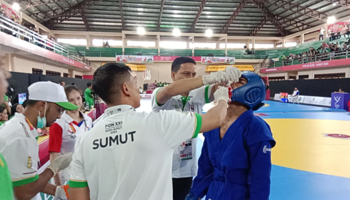 PON XXI, Yudistira Atlet Sambo Papua Selatan Menang TKO