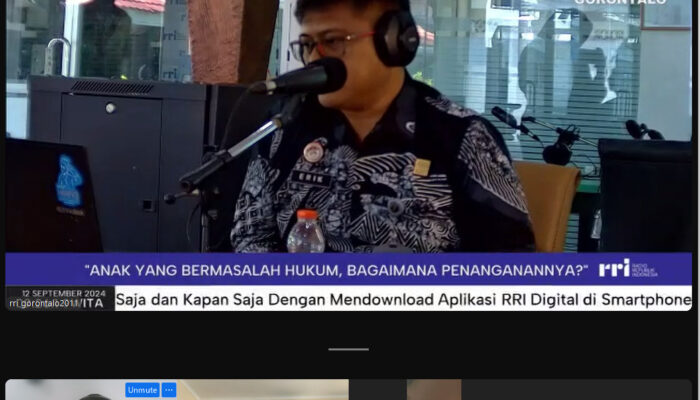 PK Bapas Sebagai Narasumber di RRI Gorontalo. Untuk Mensosialisasikan Penanganan Anak Berhadapan Hukum