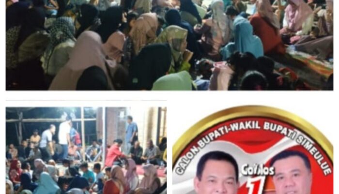 Ribuan Massa Masyarakat Labuah Kecamatan Teupah Tengah Memadati Tempat Di Gelar Kampanye Dialogis Pasangan Calon Bupati dan Wakil Bupati Simeulue Ahmadlyah dan Irwan Suharmi.