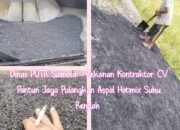 Rekanan Kontraktor CV Pantun Jaya & Dinas PUTR Samosir Kembalikan 150 Ton Aspal Hotmix  Karena Suhu Temperaturnya Terlalu Rendah