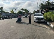 Personel Satlantas Polres Barsel Gatur Lalin Pagi Wujudkan Kamseltibcar Bagi Pengguna Jalan