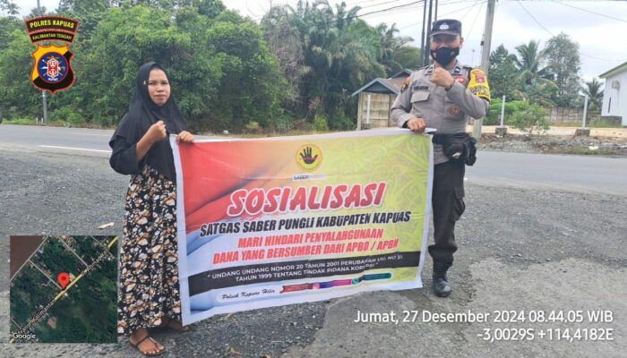 SOSIALISASI SABER PUNGLI OLEH PIKET POLSEK KAPUAS HILIR.