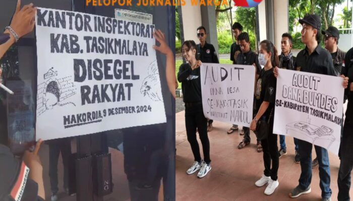 Diduga Mandul Terhadap Sejumlah Permasalahan Desa, Inspektorat Kabupaten Tasikmalaya Di Segel LSM BERANTAS Saat Memperingati Hari Anti Korupsi Sedunia!!!