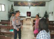 Berikan Rasa Aman, Polsek Cisaga Polres Ciamis Pam Ibadah Natal di Gereja Kristen Pasundan