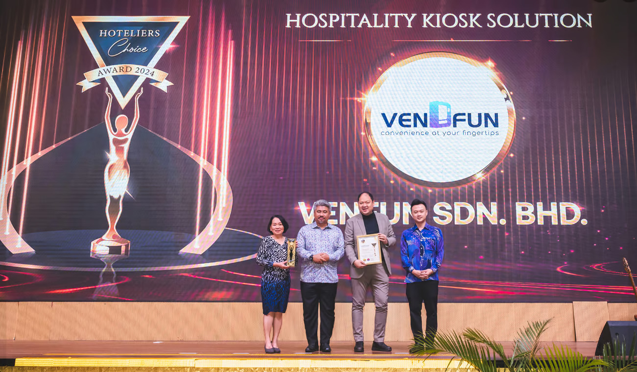 Vendfun Wins HOTELIERS CHOICE AWARD 2024 for Hospitality Kiosk Solution