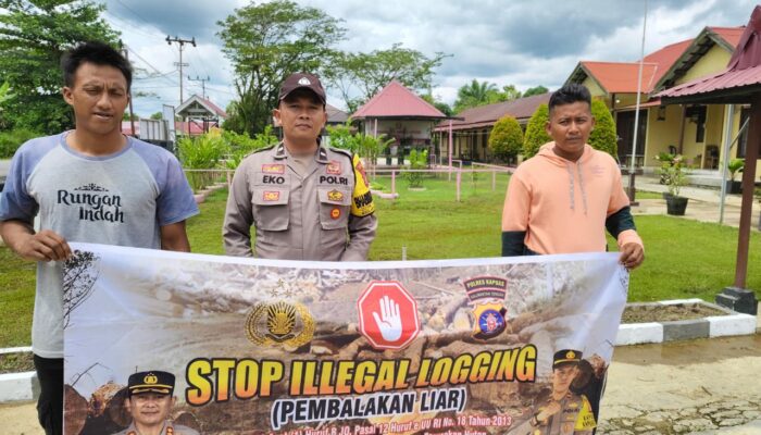 Polisi Sosialisasi Larangan Illegal Logging di Kelurahan Mandomai Kecamatan Kapuas Barat