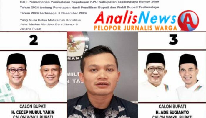 Gugatan Paslon Nomor Urut 2 Tentang Keputusan KPU Tentang Penetapan Hasil Pemilihan Bupati Dan Wakil Bupati Nomor Urut 3 Diregistrasi MK, Ini Harapan Ketua KPU Kabupaten Tasikmalaya Dan Penggugat Serta Tergugat!!!