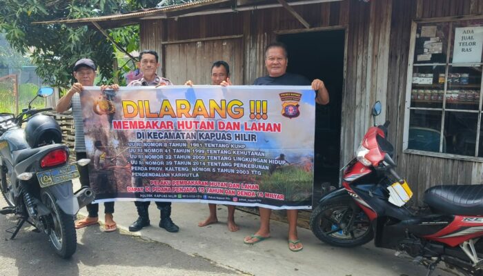 Laksanakan Sosialisasi Larangan Karhutla Kepada Masyarakat Oleh Polsek Kapuas Hilir