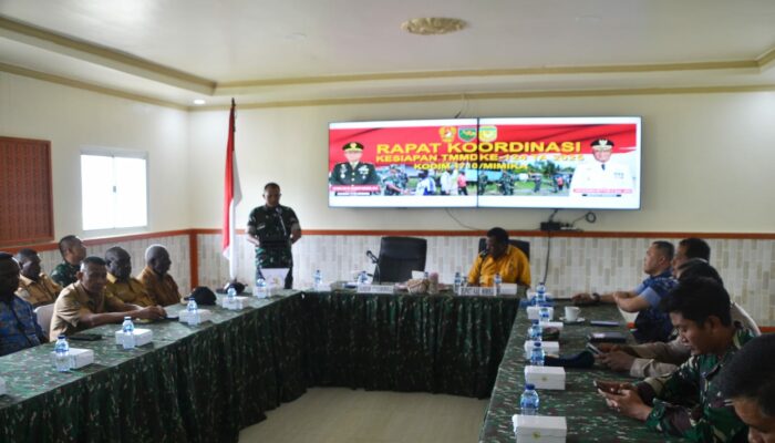 Dandim 1710/Mimika Pimpin Rapat Koordinasi Kesiapan Pelaksanaan TMMD Ke-124 TA 2025 di Wilayah Kabupaten Mimika