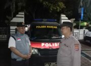 Personil Polsek Mancak laksanakan Patroli Mobile Blue Light