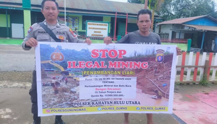 Polsek Kahut Gencar Sosialisasi Bahaya Lingkungan Akibat Tambang Ilegal