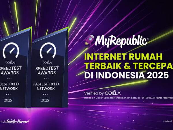 MyRepublic Indonesia Kembali Raih 2 Penghargaan Ookla Internet Rumah Terbaik dan Tercepat di Indonesia