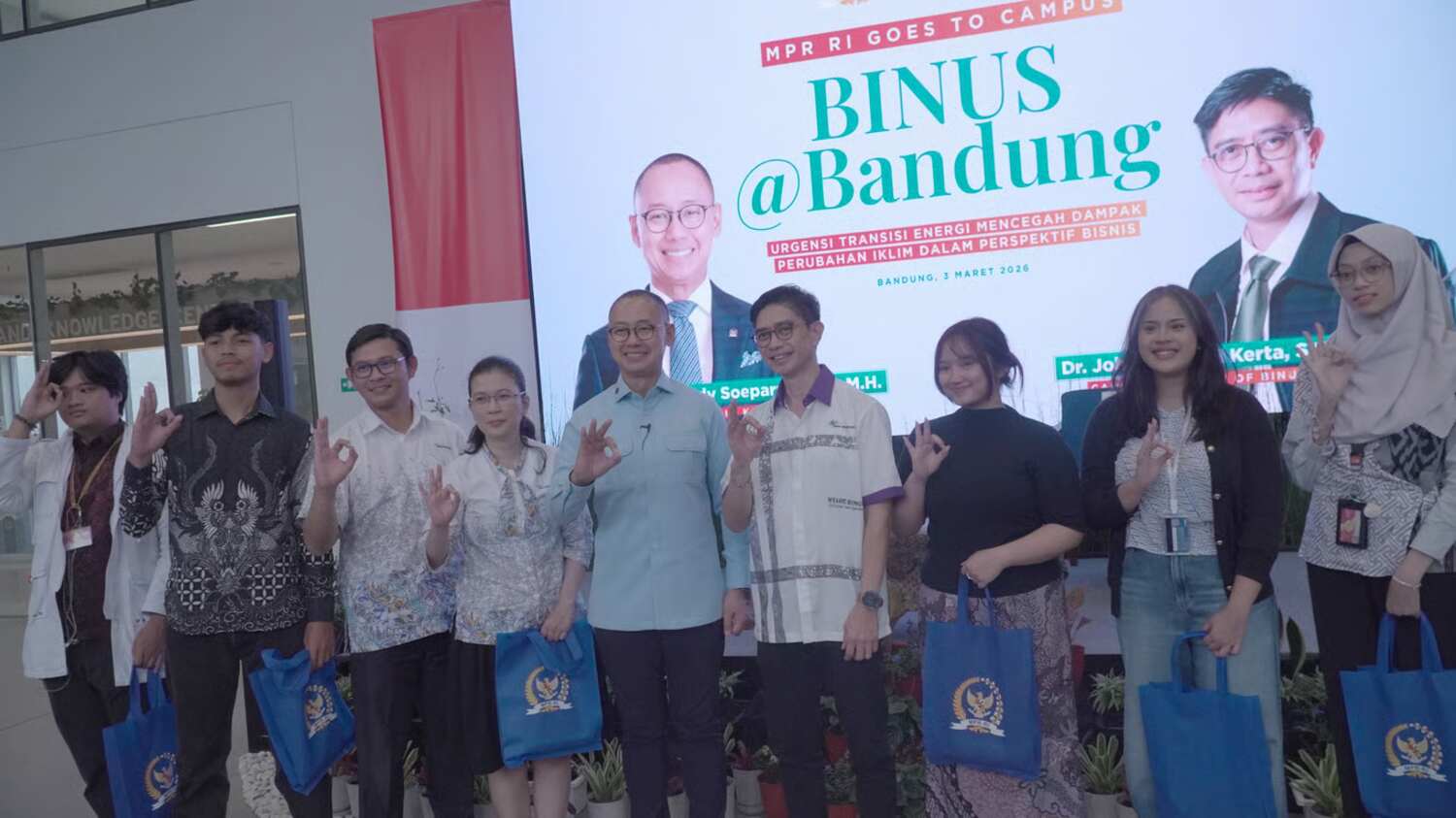 Wakil Ketua MPR RI Hadir di BINUS @Bandung Bahas Peran Generasi Muda dan Dunia Usaha Untuk Masa Depan Berkelanjutan
