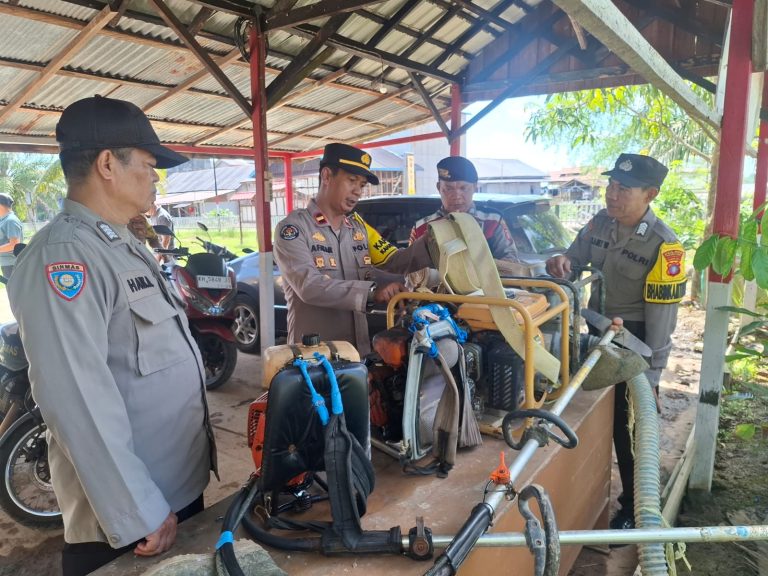 Kesiapan Alutsista, Polsek Kahayan Kuala Gelar Apel Antisipasi Karhutla