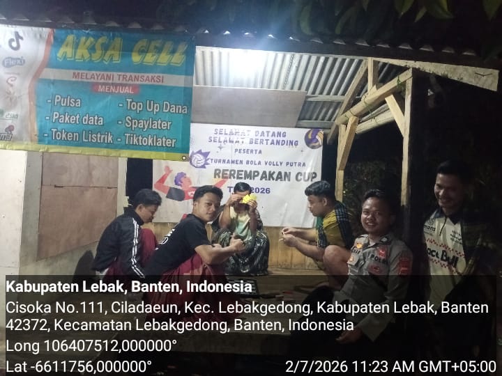 Anggota Polsek Lebakgedong Polres Lebak, Patroli Malam Hari Guna Mencegah Gangguan Kamtibmas.