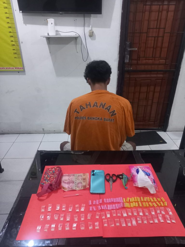 Polres Bangka Barat Gagalkan Peredaran Sabu 9,76 Gram di Mentok, 51 Paket Disita