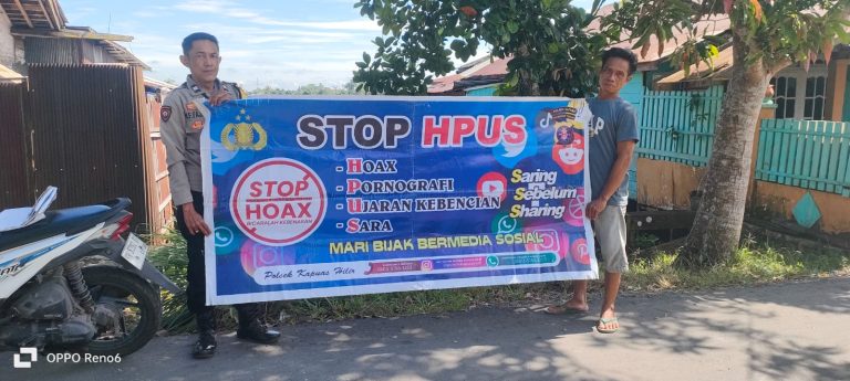 Sosialisasi Himbauan Anti Hpus Rutin Dilaksanakan Oleh Polsek Kapuas Hilir Guna Mencegah Penyebaran Hoaks Di Masyarakat