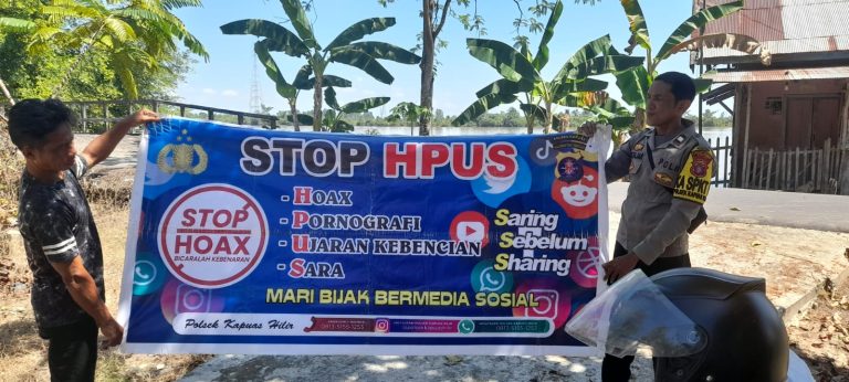 Himbauan Anti Hpus Rutin Dilaksanakan Oleh Polsek Kapuas Hilir Guna Mencegah Penyebaran Hoaks Di Masyarakat