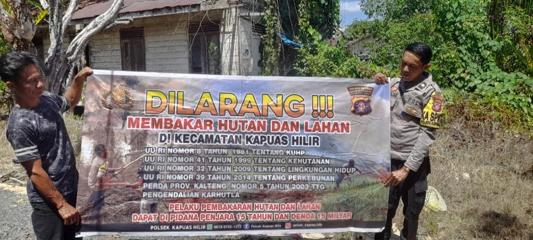 Musim Kemarau Rawan Karhutla Polsek Kapuas Hilir Ajak Warga Agar Tidak Membuka Lahan Dan Kebun Dengan Cara Di Bakar