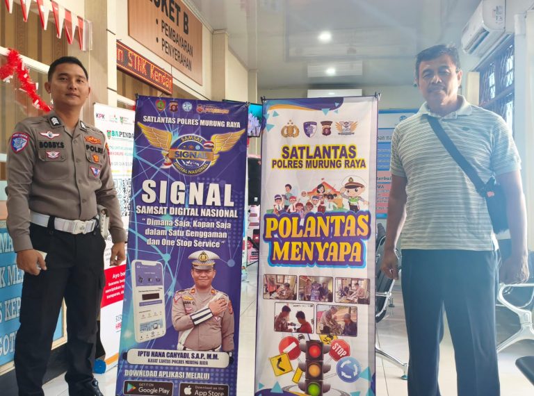 Polantas Menyapa, Pelayanan Pembayaran Pajak & Plat Kendaraan Kini Lebih Efisien Di Kantor Samsat Murung Raya