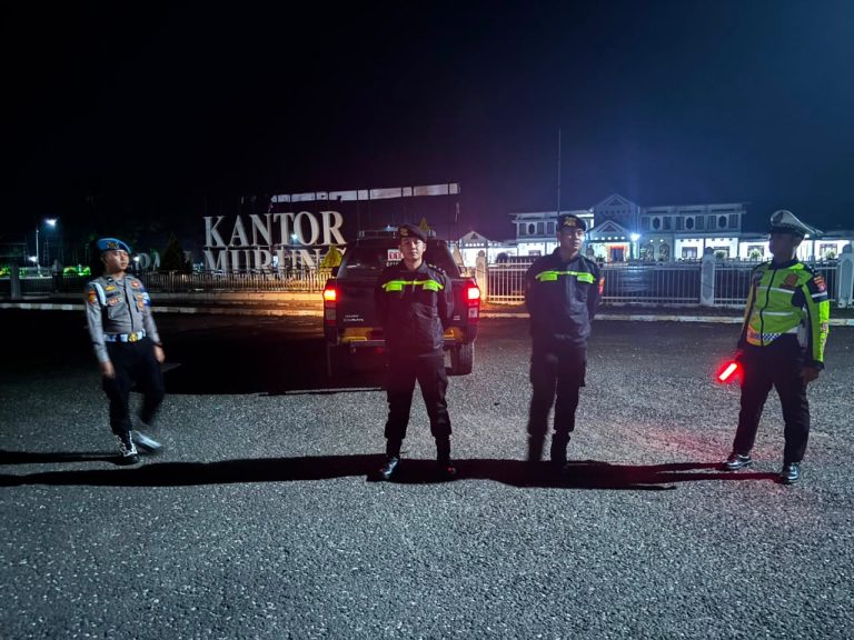 Pastikan Situasi Tetap Aman Dan Kondusif, Satlantas Polres Murung Raya Gencarkan Patroli Malam Di Obyek Vital