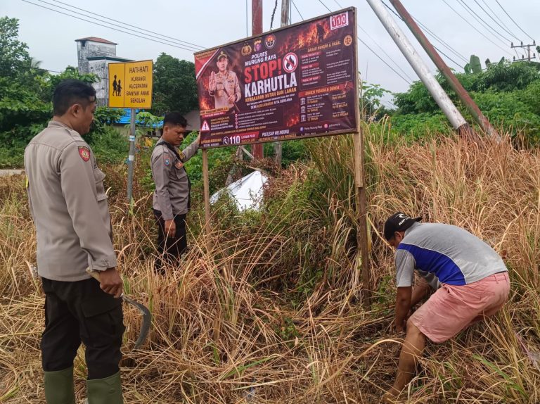 Cegah Karhutla, Polsek Tanah Siang Selatan Pasang Spanduk Himbauan