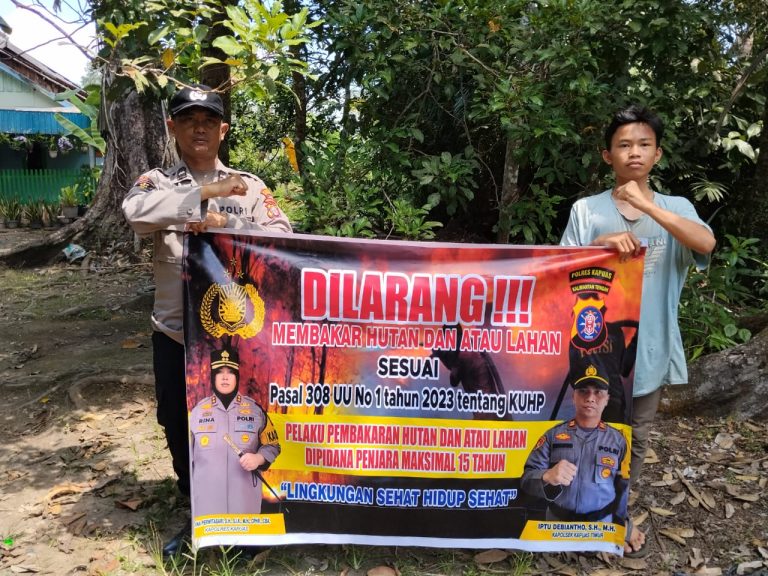 “Cegah Karhutla” Polsek Kapuas Timur Rutin Sosialisasi dan Imbau Masyarakat Tidak Membakar Hutan dan Lahan