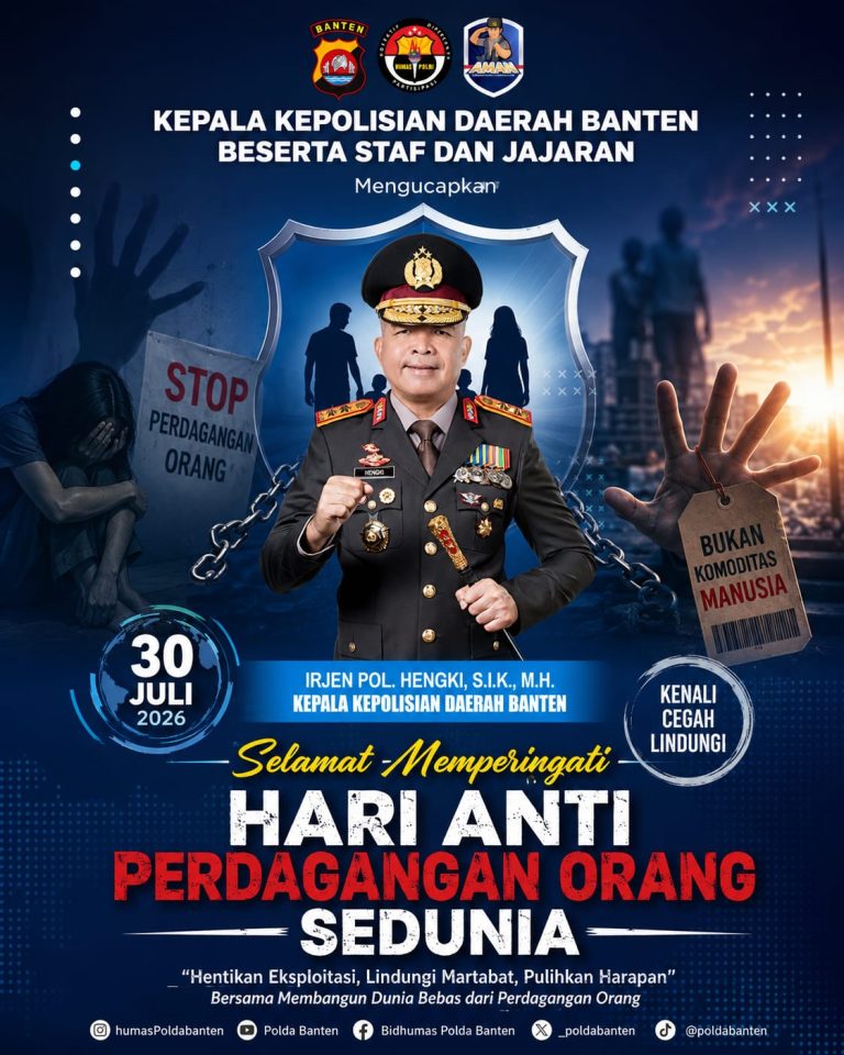 Hari Anti Perdagangan Orang Sedunia, Polda Banten Ajak Masyarakat Cegah TPPO
