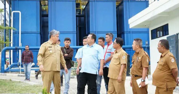 Wakil Bupati Taput Bersama Direktur Perumda Mual Na Tio Tinjau Progres SPAM IKK Tarutung