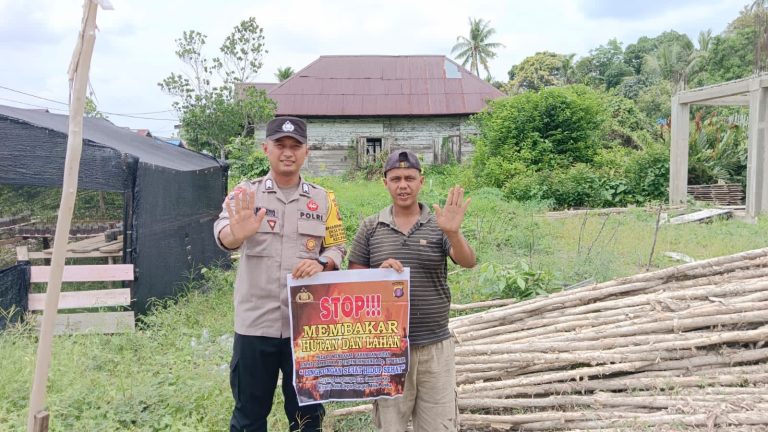 Cegah Karhutla Sejak Dini, Polsek Pandih Batu Gencarkan Sosialisasi ke Masyarakat Desa Pangkoh Hilir