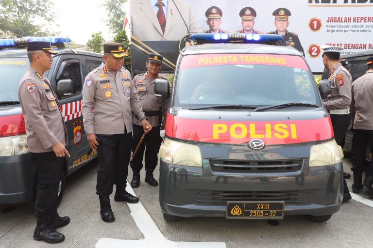Siaga Antisipasi Kebakaran, Kapolresta Tangerang Cek Kesiapan Kendaraan Dinas dan Personel