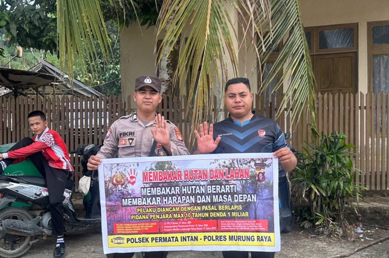 Polsek Permata Intan Imbau Warga Stop Membakar Hutan dan Lahan