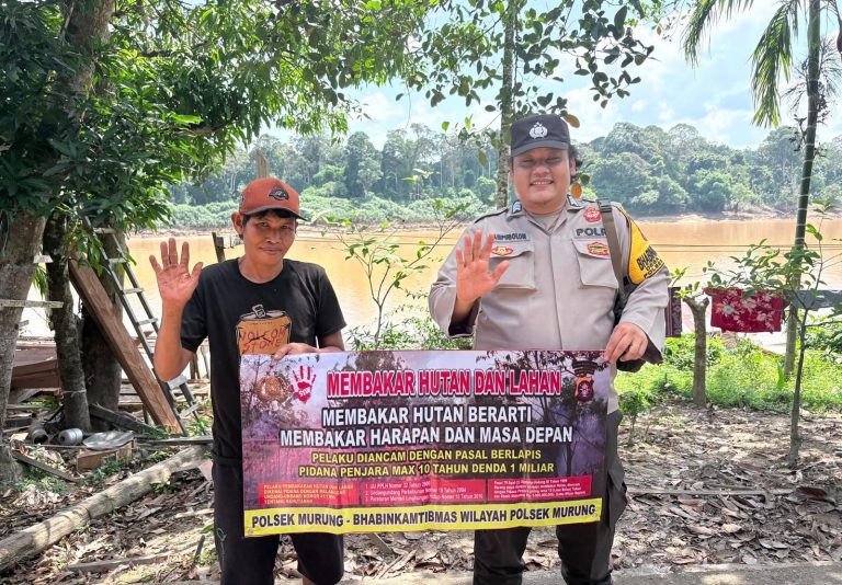 Polsek Murung Sosialisasi Larangan Karhutla Di Desa Dirung