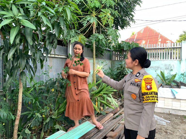 Giat Monitoring Dan Pendampingan Pemanfaatan Lahan Pekerangan Dalam Rangka Implementasi Asta Cita Presiden Republik Indonesia Dalam Bidang Ketahanan Pangan Oleh Polsek kapuas Hilir Polres Kapuas