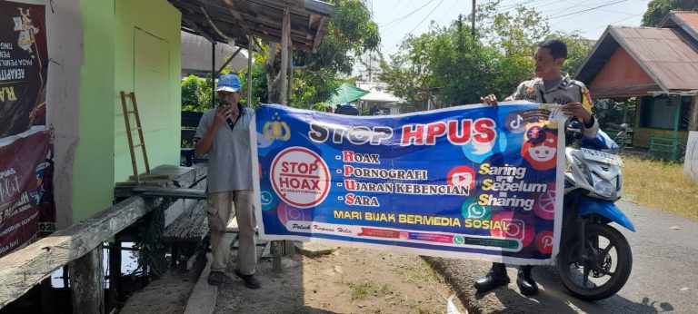 Antisipasi Penyebaran Hoaks Polsek Kapuas Hilir Laksanakan Sosialisasi Anti Hpus Ke Masyarakat