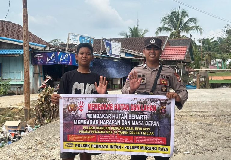 Polsek Permata Intan Rangkul Masyarakat Cegah Membakar Hutan dan Lahan