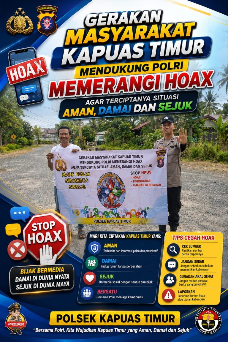 Sosialisasi Gerakan Masyarakat Mendukung Polri dalam Mencegah dan Memerangi Hoax, demi terciptanya Situasi yang aman dan sejuk.