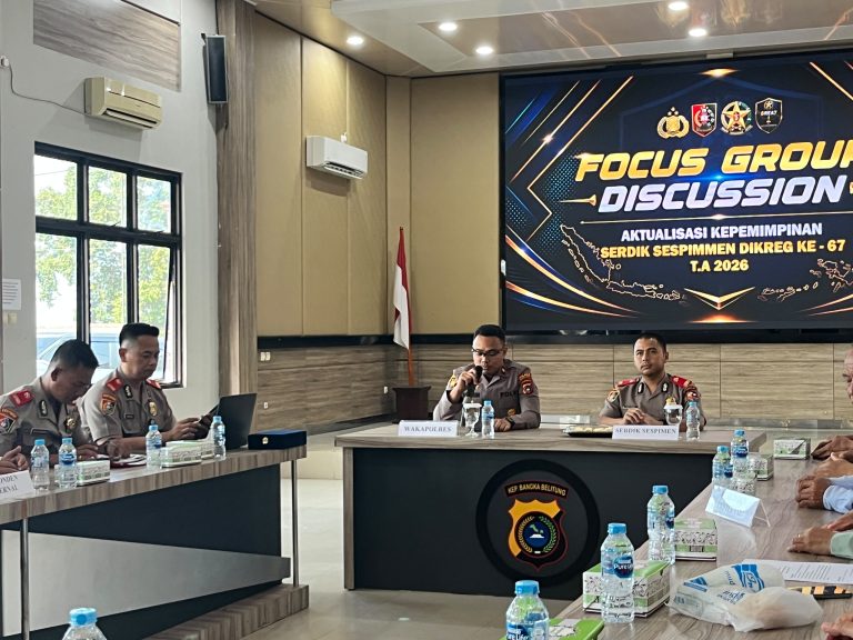 FGD Aktualisasi Kepemimpinan Serdik Sespimmen Digelar di Polres Bangka Barat