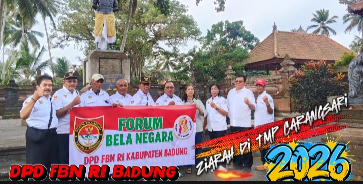 Tabur Bunga di TMP Carangsari, DPD FBN RI Badung Teladani Semangat Puputan Margarana
