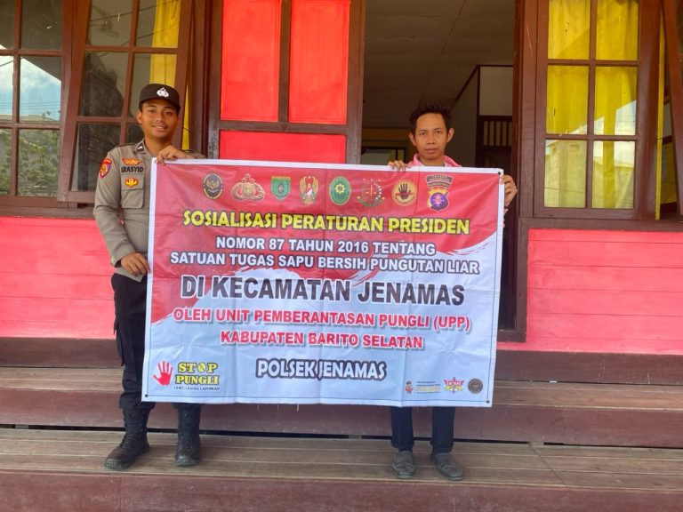 Personel Polsek Jenamas Sosialisasikan Perpres Nomor 87 Tahun 2016