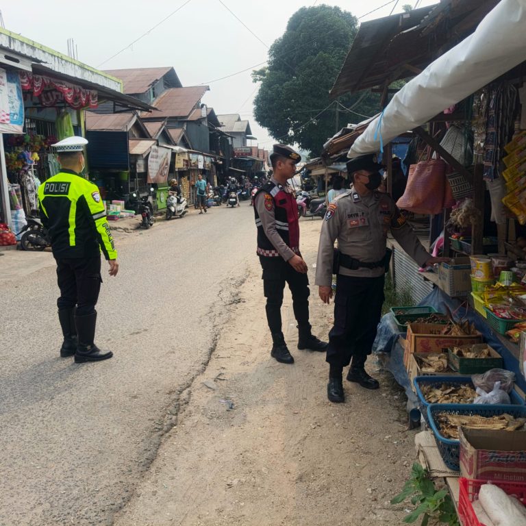 Patroli Pamapta Polres Gunung Mas Sasar Pasar, SPBU hingga Bank di Kuala Kurun