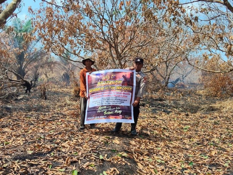 Polsek Jaya Karya Gencarkan Sosialisasi Cegah Karhutla.