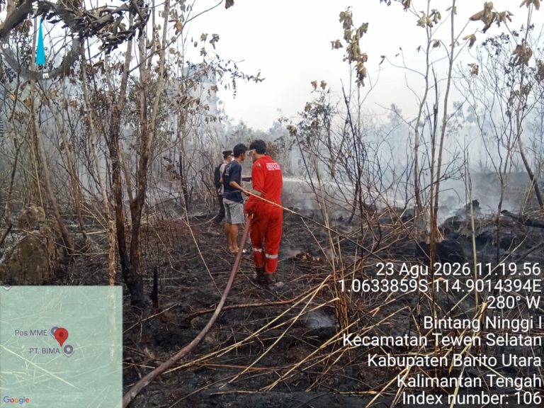 Sinergi Cepat Polres Barito Utara dan Tim Gabungan Berhasil Padamkan Titik Api di Desa Bintang Ninggi II