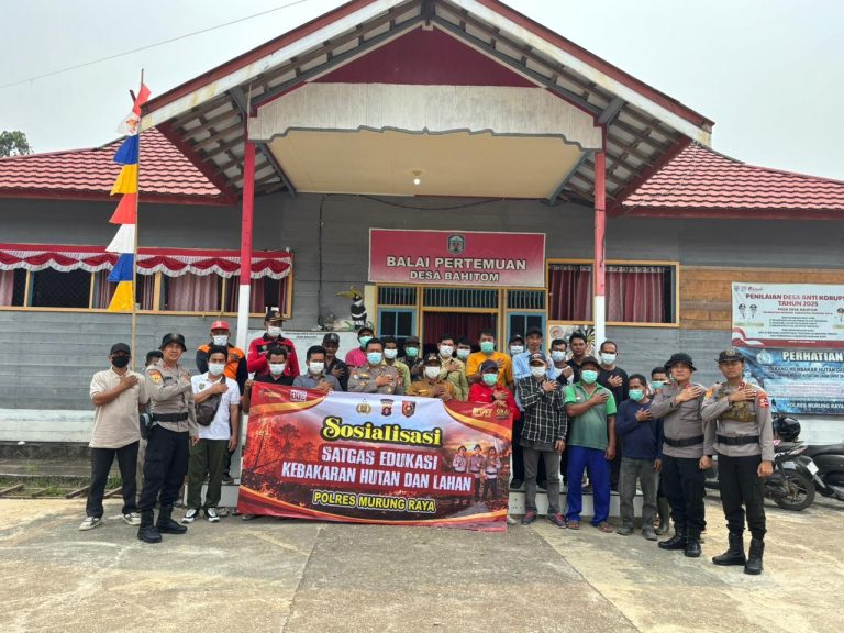 Satgas Edukasi Lemdiklat Polri Bersama Polres Murung Raya Turun Langsung Ke Lapangan Sosialisasi Bahaya Karhutla