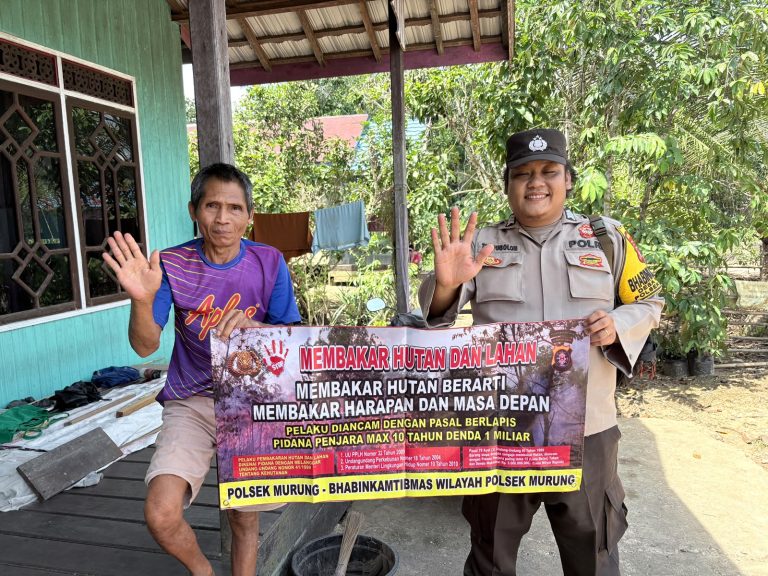 Bhabinkamtibmas Polsek Murung Sosialisasi Larangan Karhutla Di Desa Dirung