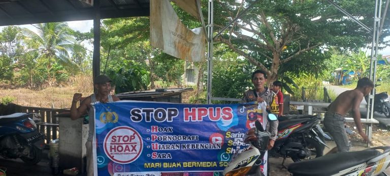 Cegah Penyebaran Hoaks Polsek Kapuas Hilir Tingkatkan Giat Sosialisasi Anti HPUS Kepada Warga