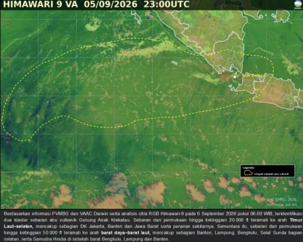 Abu Anak Krakatau Bergerak ke Jakarta hingga Jabar, BMKG: Tak Semua Wilayah Hujan Abu